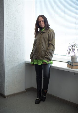 VINTAGE 80'S SOFT SUEDE/LEATHER BROWN/KHAKI JACKET