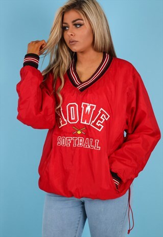 VINTAGE SHELL JACKET IN RED NJ483
