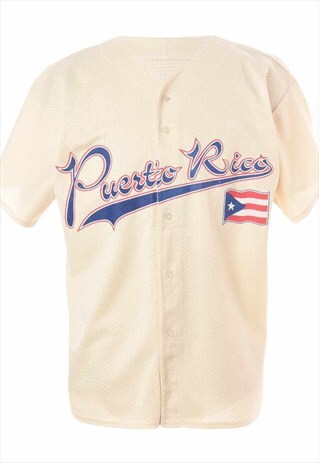 1990S BUTTON FRONT SPORTS T-SHIRT - L