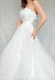 Vintage Cream Princess Wedding Dress, Size 10 Bridal Gown