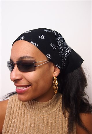 BLACK PAISLEY BANDANA