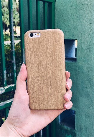 WOOD LOOK PHONE CASE - BEIGE