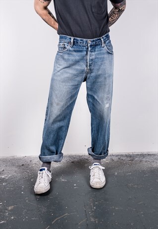 VINTAGE BLUE LEVI'S 501 PAINT JEANS