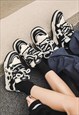 GAMER SNEAKERS RETRO SPORT SHOES SKATER TRAINERS IN BLACK