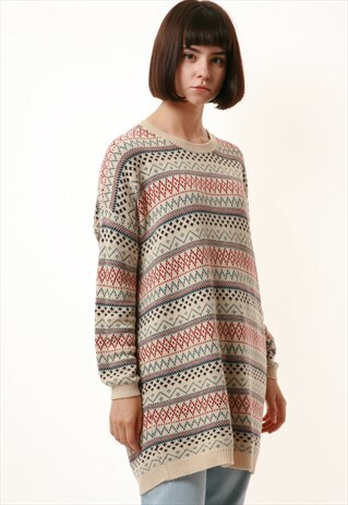 80S VINTAGE OVERSIZED MENS STYLE KNITWEAR JUMPER 1096