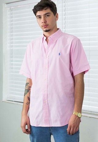 VINTAGE POLO RALPH LAUREN SHIRT LOGO 90S L 6.7