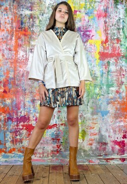 Ivory Velvet Kimono Jacket