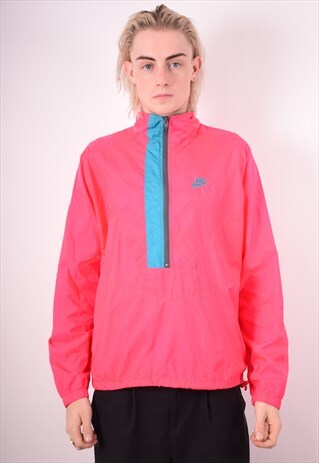 NIKE MENS VINTAGE PULLOVER TRACKSUIT TOP MEDIUM PINK 90S