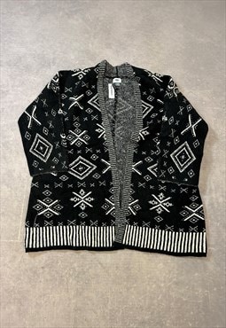 Old Navy Abstract Knitted Cardigan Patterned Shrug Sweater