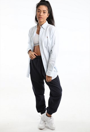 90S RALPH LAUREN EMBROIDERED BOYFRIEND OVERSIZED SHIRT