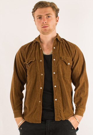 VINTAGE BROWN HEAVY CORDUROY SHIRT