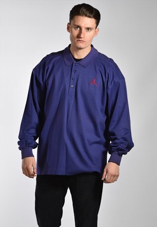 VINTAGE 90S NIKE JORDAN LONG SLEEVE POLO TOP