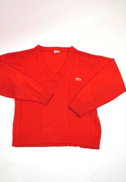 Vintage 90s Lacoste Red Knit Jumper