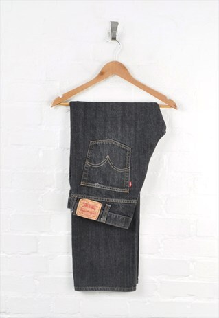 VINTAGE LEVI'S 514 JEANS SLIM STRAIGHT BLACK DENIM W38 L30