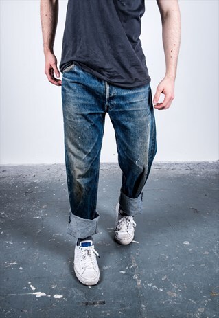 VINTAGE BLUE LEVI'S 501 PAINT JEANS
