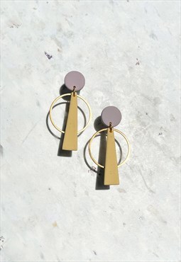 Handmade Lilac Geometric Earrings Modern Hypoallergenic