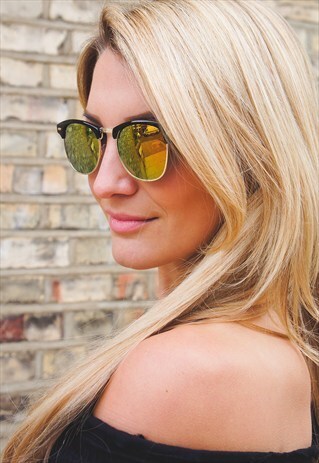 NEW GOLD/ YELLOW MIRRORED SUNGLASSES