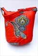 HOLDALL WEEKEND BAG AFRICAN FABRIC HANDMADE BLUE FESTIVAL