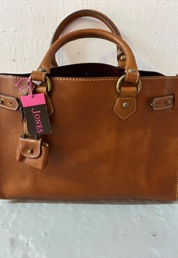 Leather Bag Jones Brown Pockets Handbag Smart