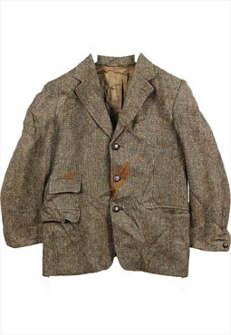 Vintage 90's Harris Tweed Blazer Tweed Wool Jacket Button Up