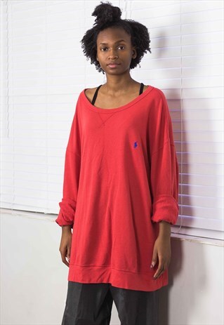 VINTAGE POLO RALPH LAUREN OVERSIZED SWEATSHIRT LOGO X 16.6
