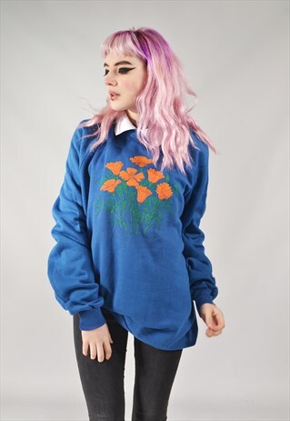 VINTAGE DAFFODIL SWEATSHIRT BLUE