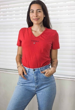 VINTAGE TOMMY HILFIGER T-SHIRT LOGO 90S S 4.7