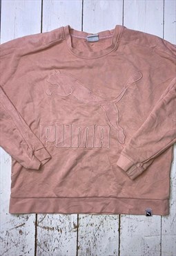 Millennial pink puma embroidered jumper 