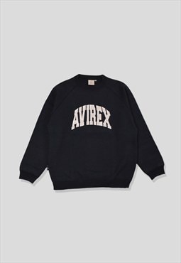 Vintage Avirex Embroidered Logo Sweatshirt in Black