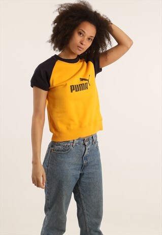 VINTAGE PUMA PRINTED LOGO SHORT-SLEEVE SWEATSHIRT