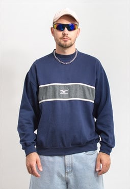 MIZUNO Vintage sweatshirt in blue embroidered logo L