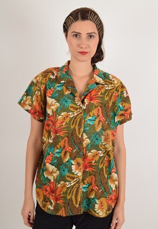 VINTAGE SHIRT FESTIVAL PRINT SIZE L (767)