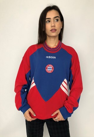 VINTAGE ADIDAS BAYERN MUNICH MUNCHEN FOOTBALL SWEATSHIRT 90S