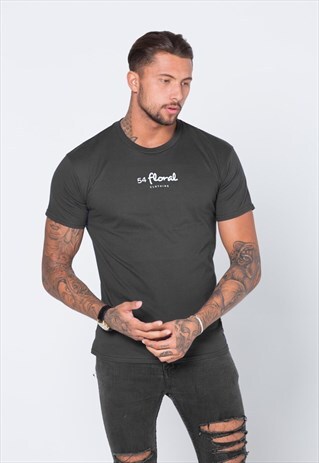 CENTRE LOGO T-SHIRT - CHARCOAL HEATHER GREY