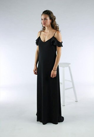 BLACK MAXI DRESS / OFF THE SHOULDERS DRESS