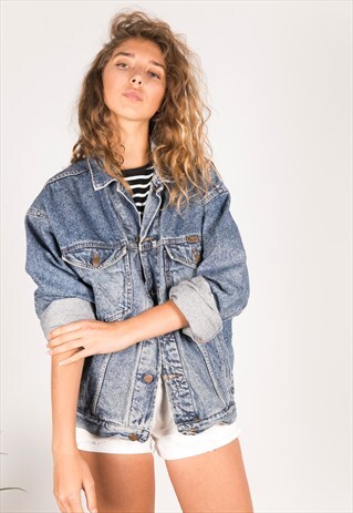 VINTAGE 80S ACID WASH WRANGLER JACKET / C441