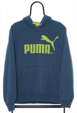 Retro Puma Blue Logo Hoodie