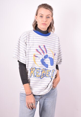 WOMENS VINTAGE T-SHIRT TOP XXL MULTI 90'S