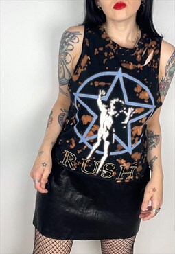 Rush customised bleached distressed band Shirt 
