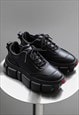 GOTH SNEAKERS EDGY RAVER TRAINERS GOING OUT SHOES IN BLACK