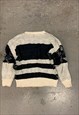 VINTAGE ABSTRACT KNITTED JUMPER FUNKY PATTERNED GRANDAD KNIT
