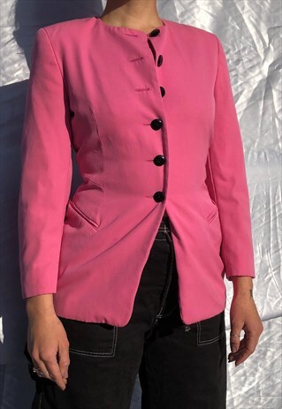 ESCADA VINTAGE SZ XS PINK BLAZER JACKET PINK
