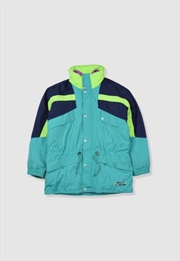 Vintage 1980s FILA Magic Line Puffer Ski Jacket in Turquoise