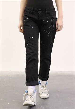 LEVI'S VINTAGE 571 BLACK PAINT MOM JEANS