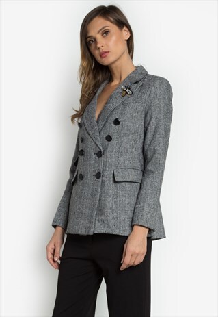 CHECKS ELEGANT GREY BLAZER