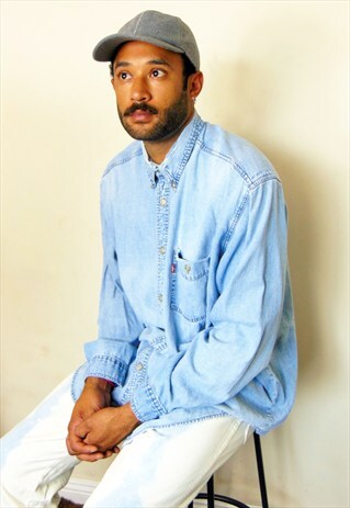 90S MINIMALIST WELL WORN CHAMBRAY DENIM OXFORD SHIRT XL
