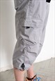 VINTAGE Y2K CAPRI CARGO PANTS GREY