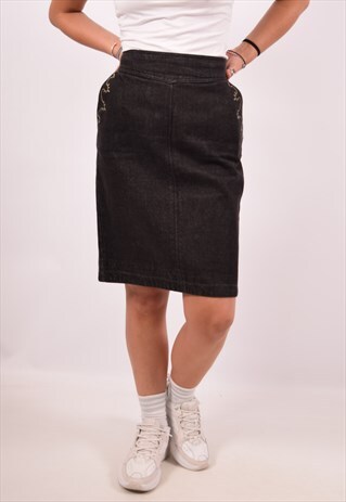 VINTAGE KENZO DENIM SKIRT GREY