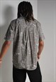 VINTAGE ABSTRACT JAZZY CRAZY PATTERNED SHIRT GREY