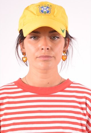NIKE WOMENS VINTAGE BRASIL CBF CAP ONE SIZE YELLOW 90S